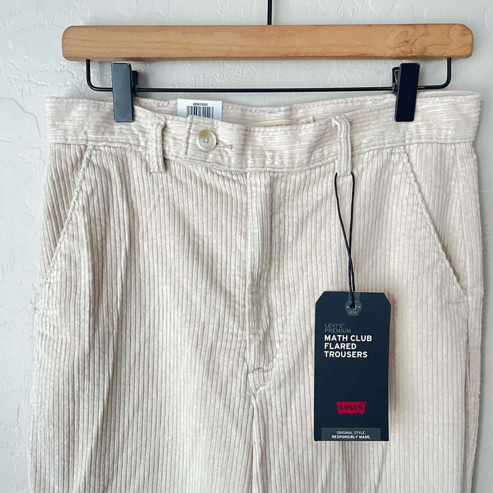 NWT Levi’s math club flared corduroy trousers pants 28 - Picture 7 of 12